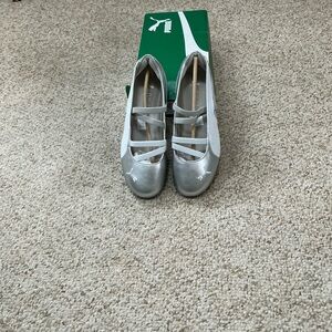 Puma Silver and White Ballet-Style Flats